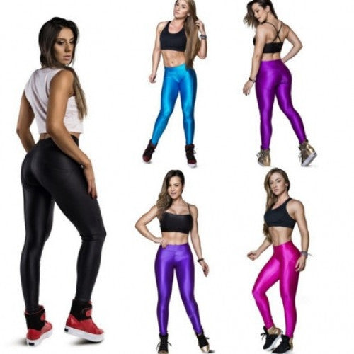 High Waist Glossy Push Up Leggings